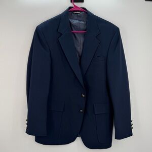 Edwards Navy Blazer Gold Buttons 42R Made in USA